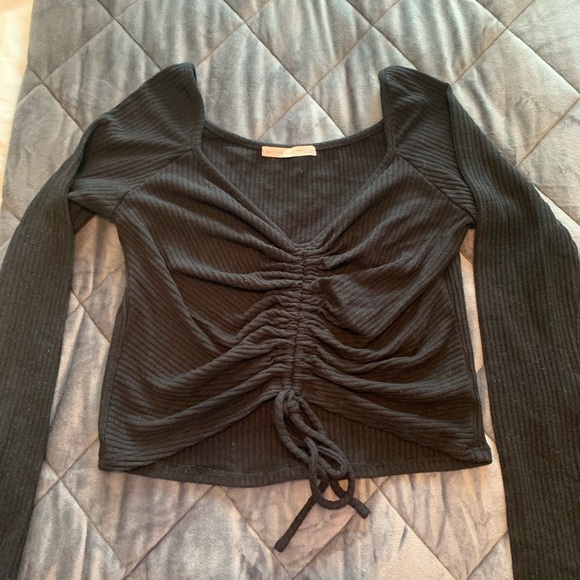 Marshalls Black long sleeve crop top - Picture 1 of 2